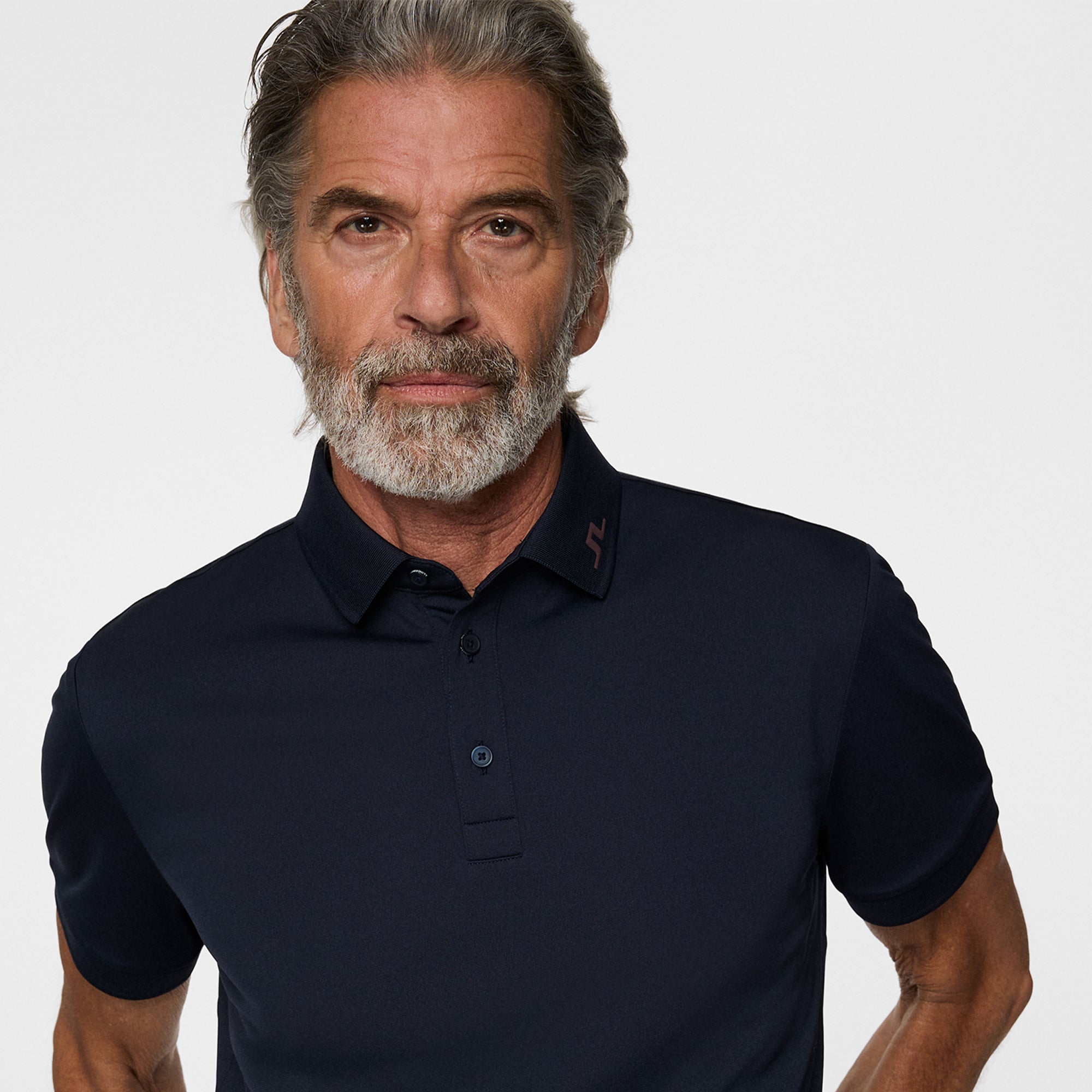 J Lindeberg KV Print Mens Golf Polo Shirt Navy